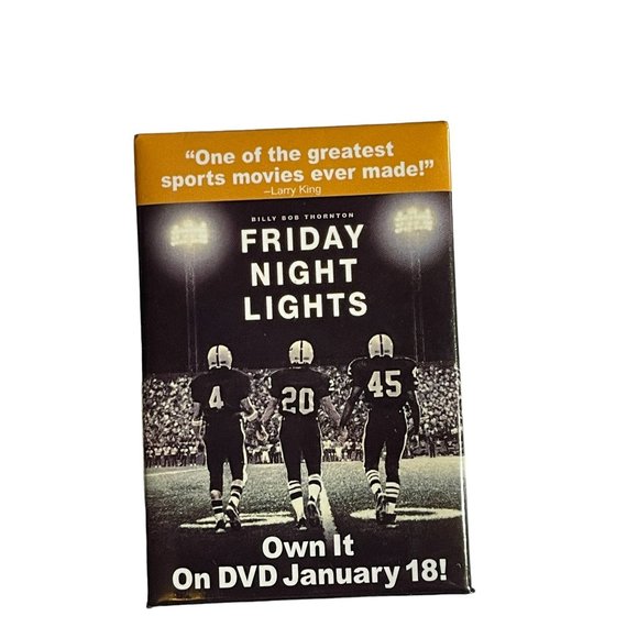 Vtg Pinback Button Friday Night Lights Rectangular Nostalgic Collectible Flair - Picture 1 of 2